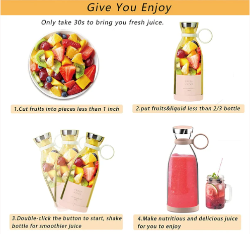 Portable Electric Juicer Bottle (6 Blades)