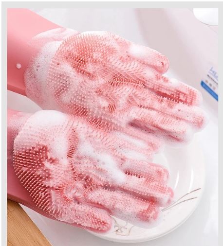 Reusable Silicone Cleaning Gloves - ValasMall-India