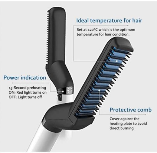 2 In 1 Hair & Beard Styler Modeling Comb - ValasMall-India