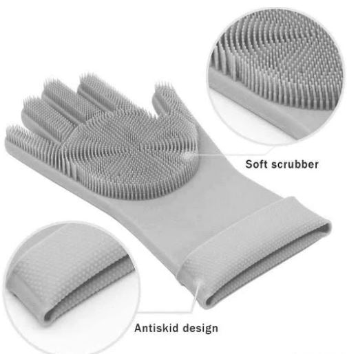 Reusable Silicone Cleaning Gloves - ValasMall-India